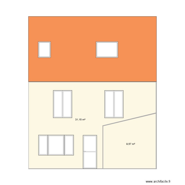 facade arrière maison 2. Plan de 0 pièce et 0 m2