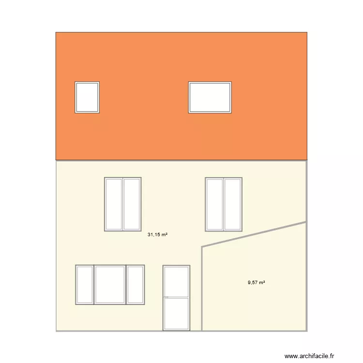 facade arri&egrave;re maison 2. Plan de 