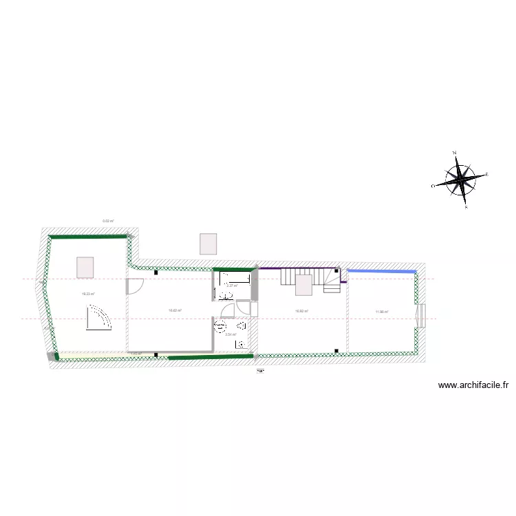 Plan combles normal baignoire. Plan de 