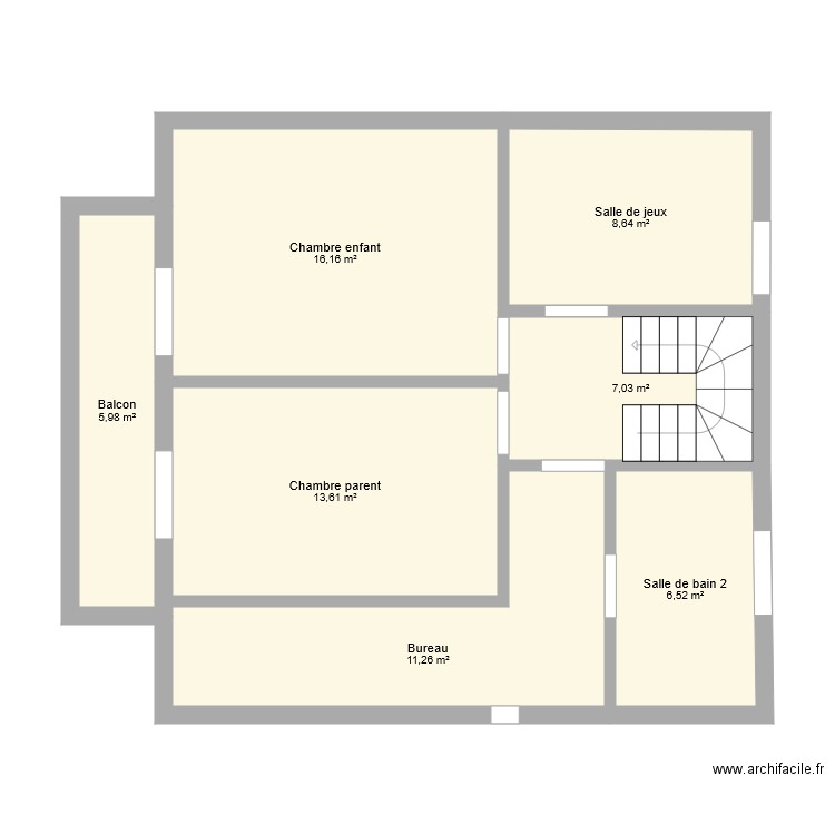 Plan 2 eme sans meuble. Plan de 0 pièce et 0 m2