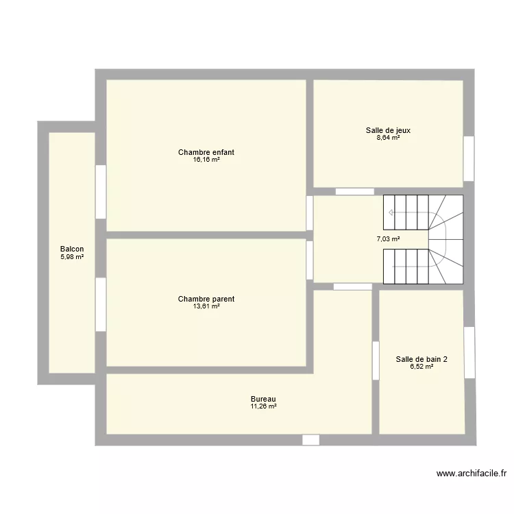 Plan 2 eme sans meuble. Plan de Plan 2 eme sans meuble. Plan de