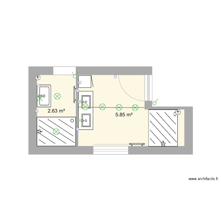 Salle de bain1. Plan de 0 pièce et 0 m2