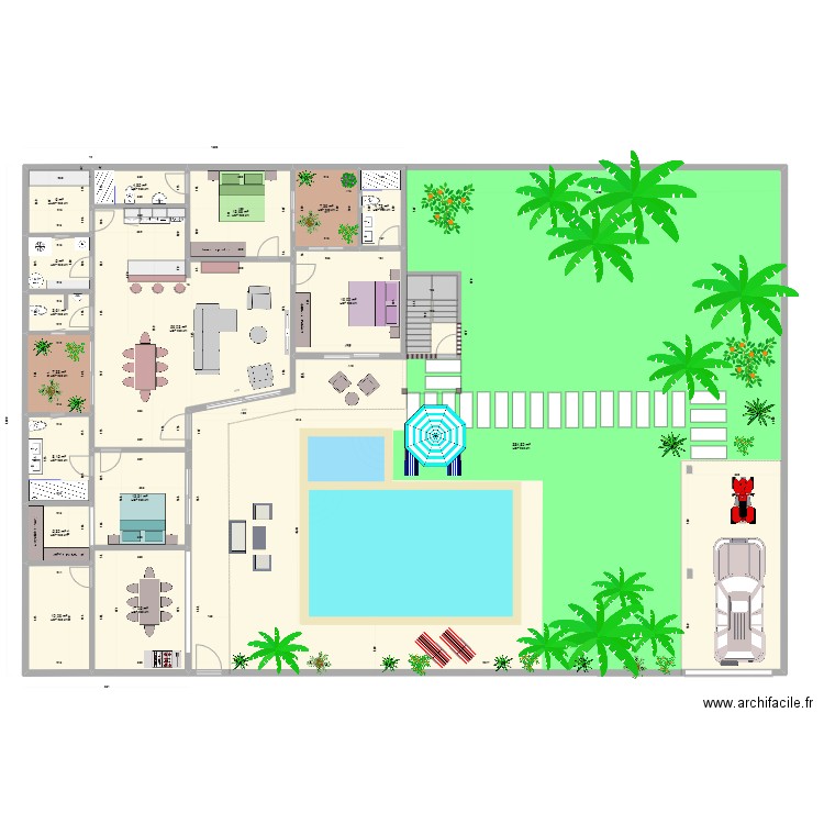 Villa somone. Plan de 16 pièces et 564 m2