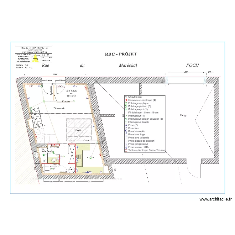 Plan Electrique RDC Brault. Plan de Plan Electrique RDC Brault. Plan de