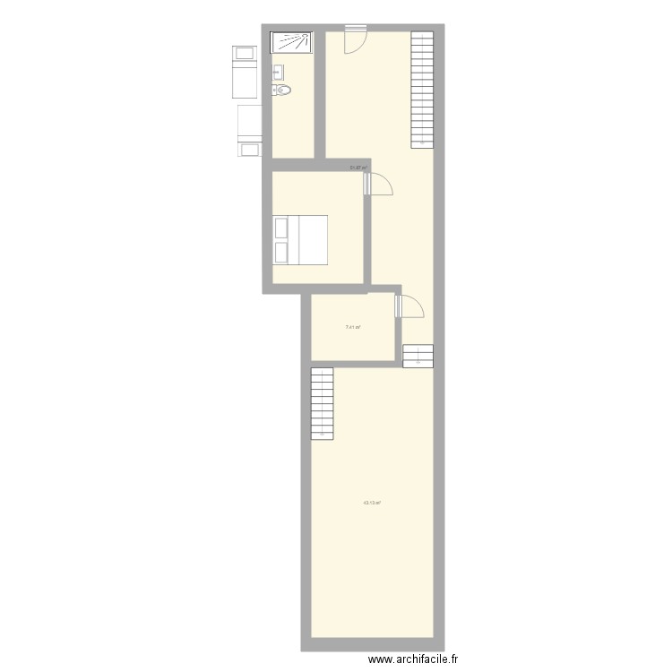 rdc bleu1er 2V. Plan de 0 pièce et 0 m2