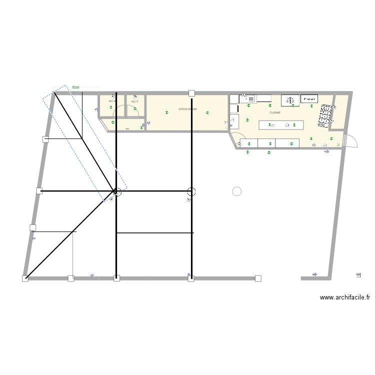 haze plan plafond. Plan de 6 pièces et 48 m2