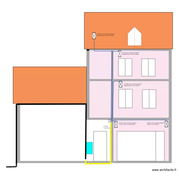 FIBRE COURBET Coupe de l' Immeuble. Plan de FIBRE COURBET Coupe de l' Immeuble. Plan de