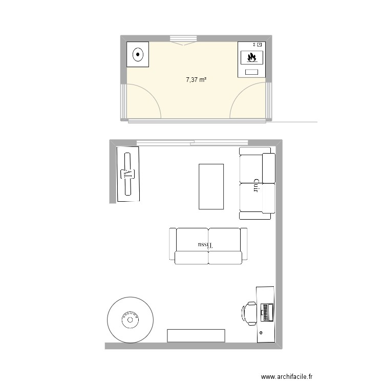 Buanderie. Plan de 0 pièce et 0 m2