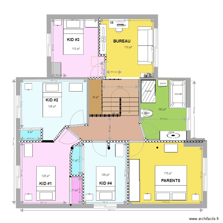 etag2 chablis13 bureau. Plan de 0 pièce et 0 m2