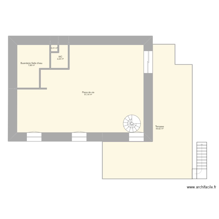 maison etage. Plan de 5 pièces et 116 m2