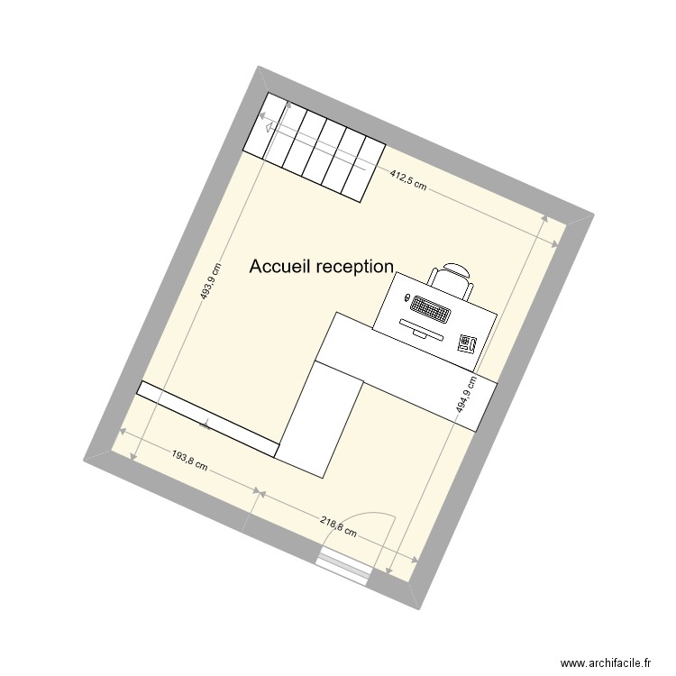 Cantarelle - plan accueil. Plan de 1 pièce et 20 m2