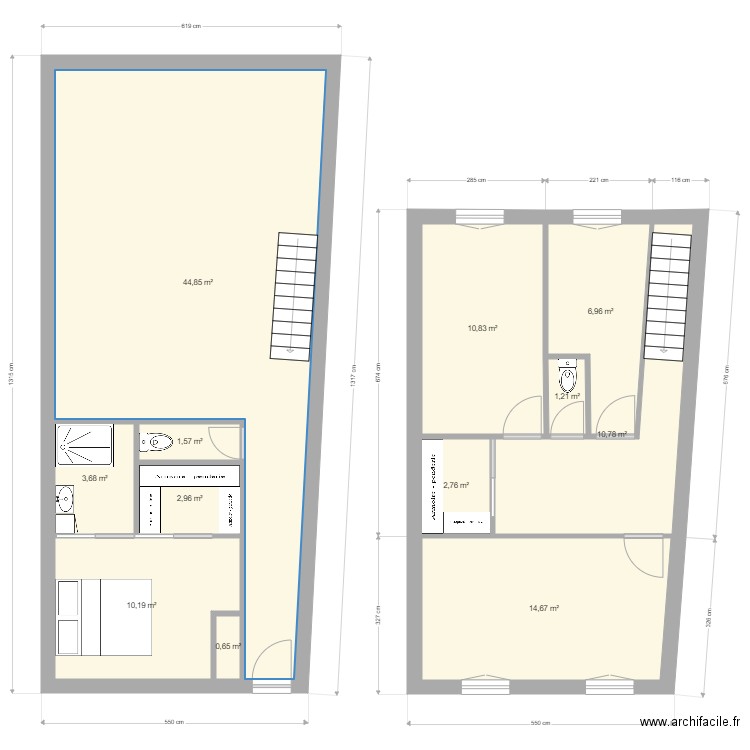 plan 2 maison 550cm. Plan de 0 pièce et 0 m2