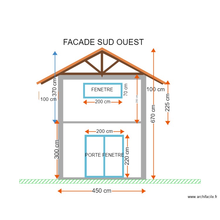 LABO FACADE SUD OUEST. Plan de 8 pièces et 26 m2