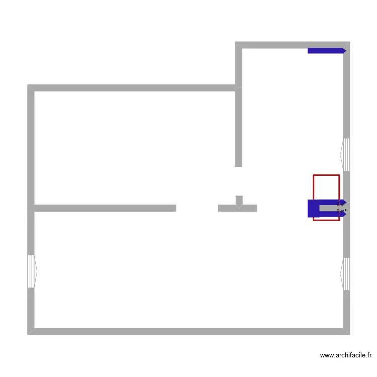 Leclerc port&eacute;e poutrelles. Plan de 