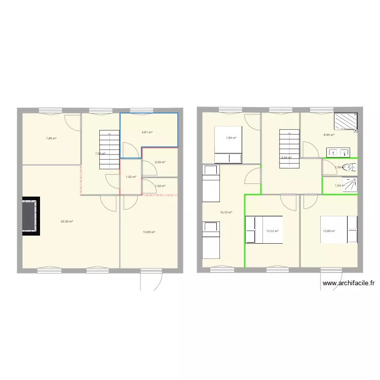 Soueix 1er étage version 2. Plan de Soueix 1er étage version 2. Plan de