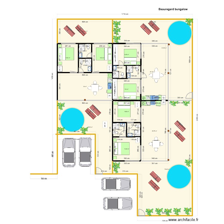 Beauregard bungalow Stef /17m20. Plan de 18 pièces et 337 m2
