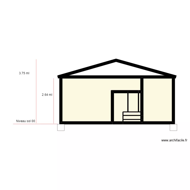 Extention garage coupe A. Plan de 