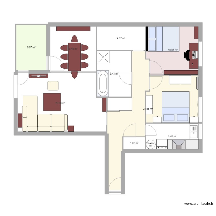 Appartement St Ouen v2. Plan de 0 pièce et 0 m2