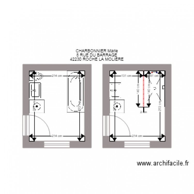 CHARBONNIER SDB. Plan de 0 pièce et 0 m2