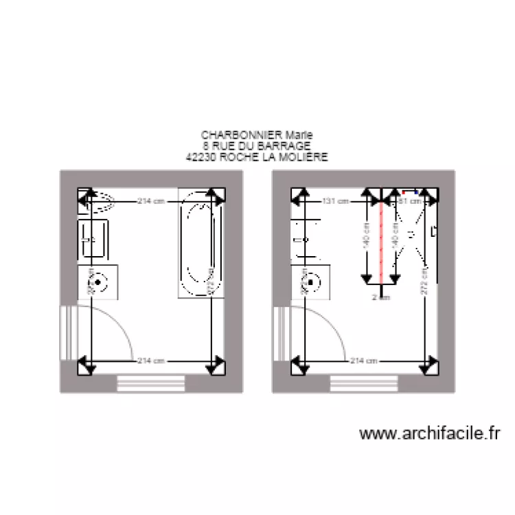 CHARBONNIER SDB. Plan de CHARBONNIER SDB. Plan de