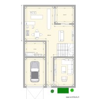 plans une petite villa de 9m de façade villa variante1