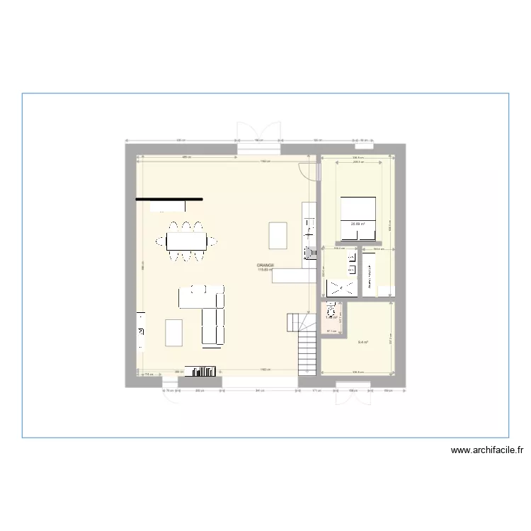Grange interieur. Plan de Grange interieur. Plan de