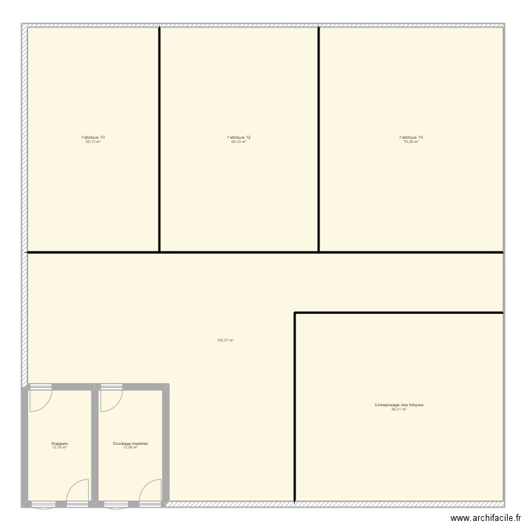 Plan Briquetterie Yapo. Plan de 7 pièces et 377 m2