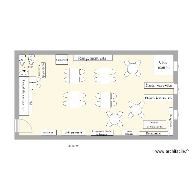 Classe maternelle. Plan de 0 pièce et 0 m2