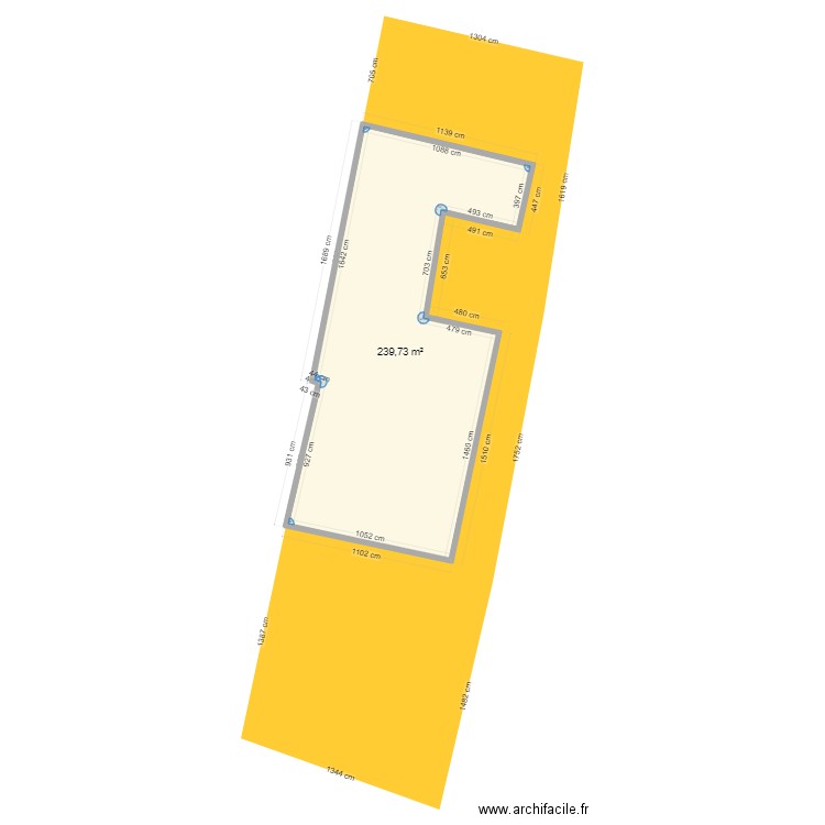 CAD. Plan de 1 pièce et 240 m2