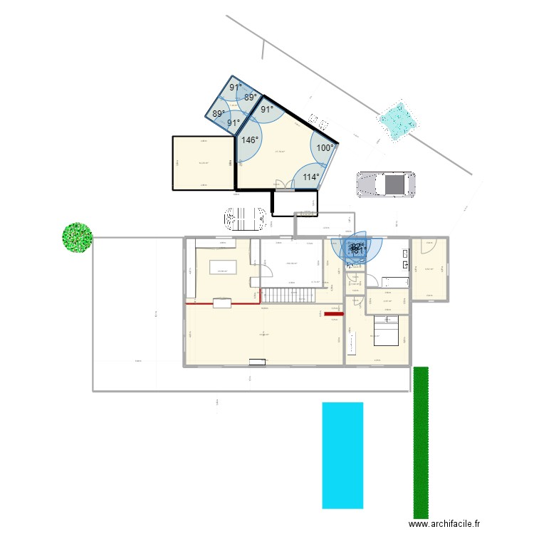 ebauche guipavas prop archi 2. Plan de 14 pièces et 170 m2