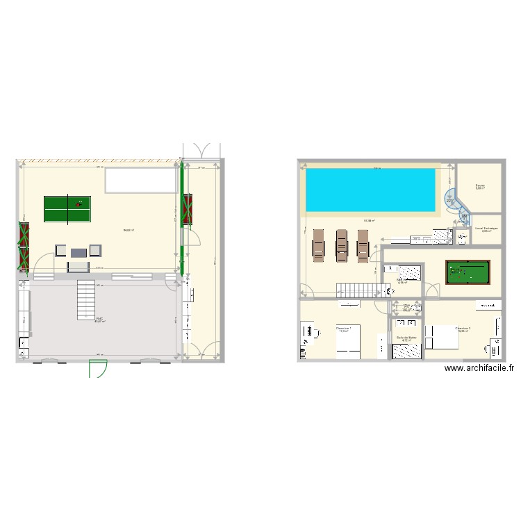 Maison Deauville Plan SousSol v5. Plan de 12 pièces et 253 m2