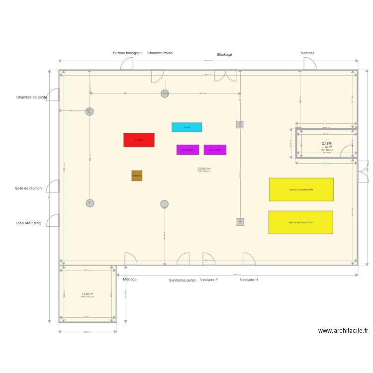 Plateau technique V1. Plan de 0 pièce et 0 m2