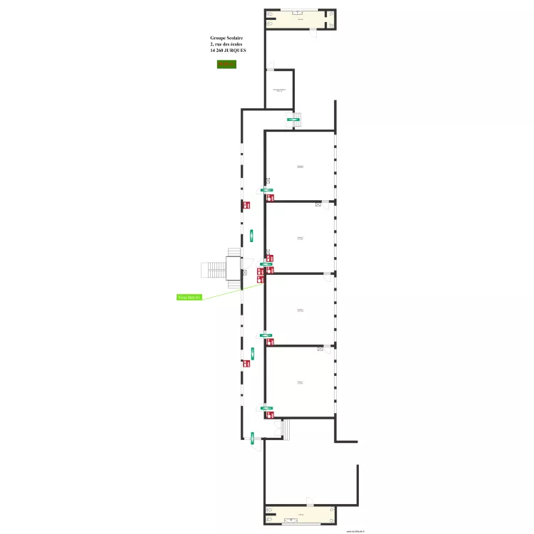 Plan &eacute;cole de jurques. Plan de 