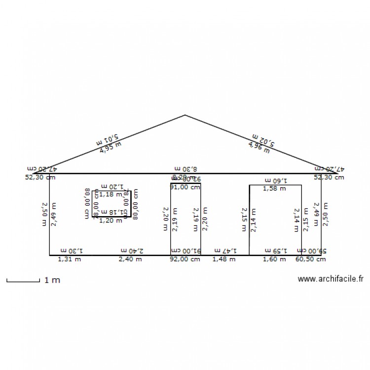 FACADE OUEST. Plan de 0 pièce et 0 m2