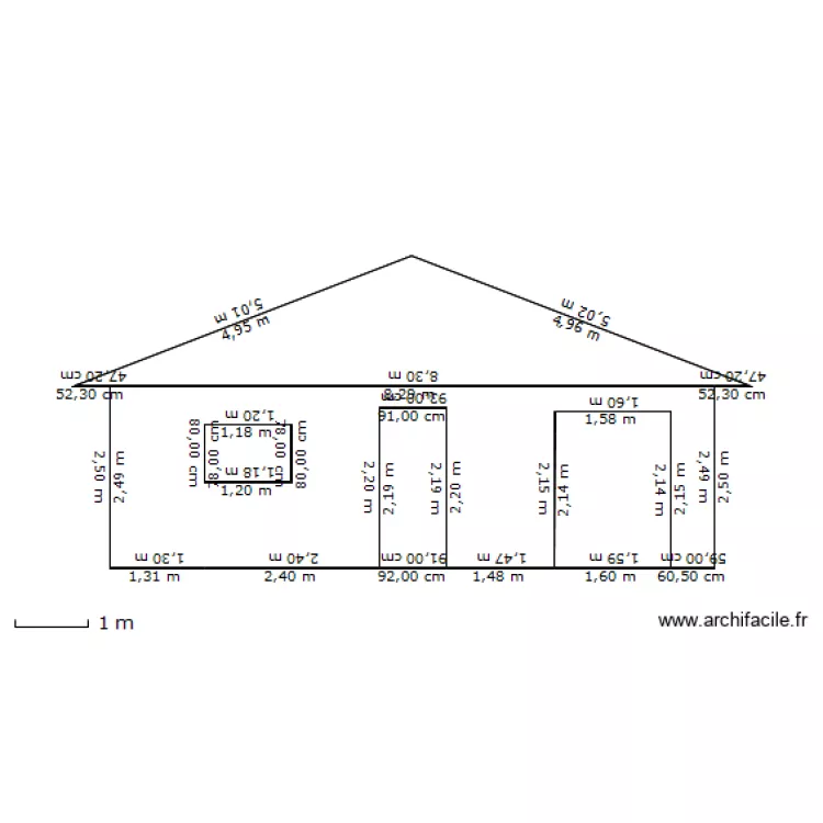 FACADE OUEST. Plan de 