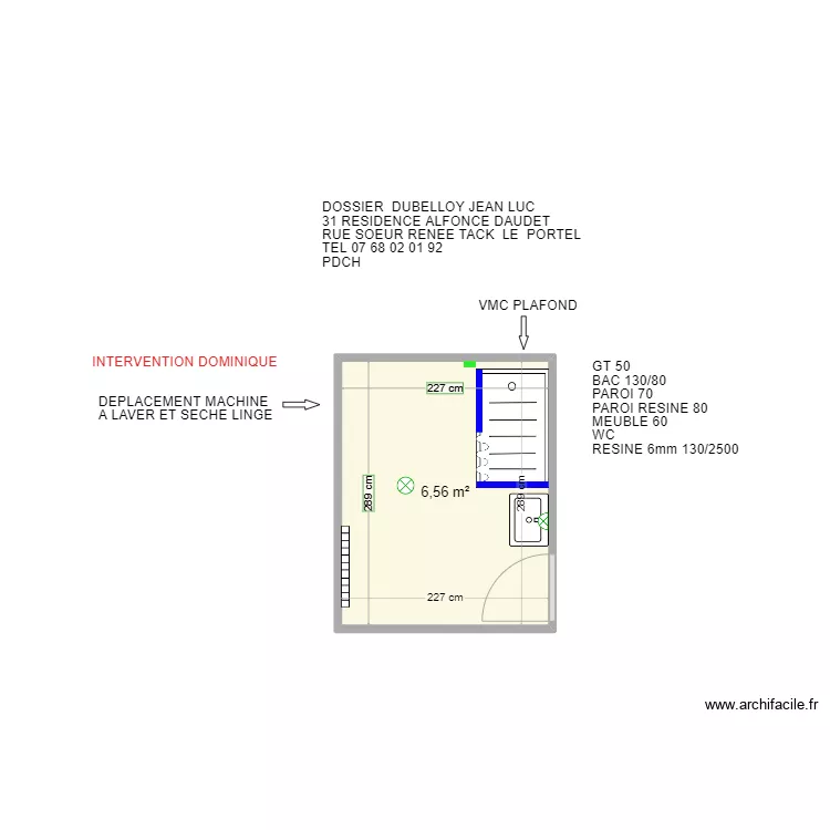 DUBELLOY JEAN LUC PORTEL. Plan de 