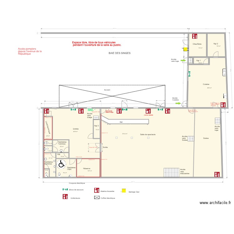 Baie des singes RDC plan technique avec N P T L 7. Plan de 0 pièce et 0 m2