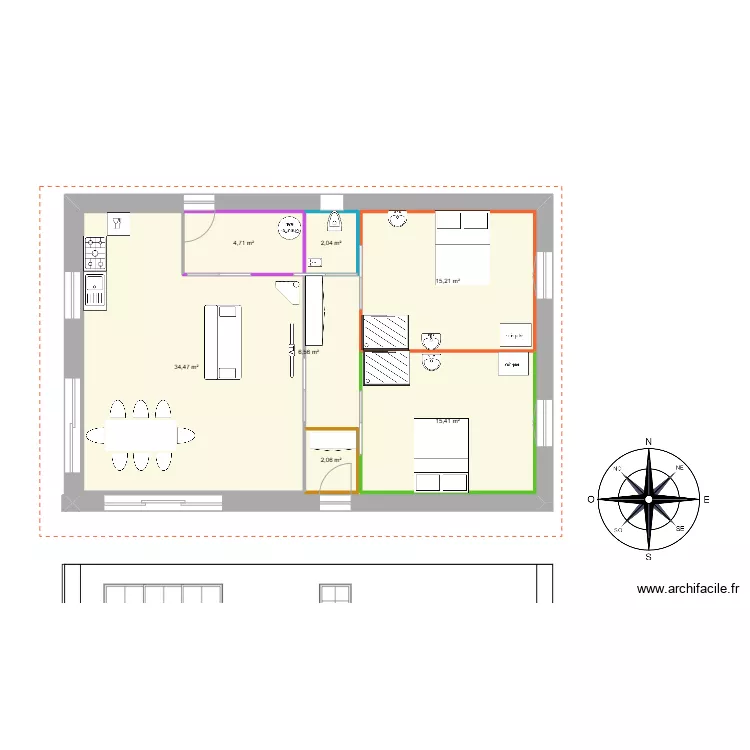 1.5 12X8. Plan de 0 pièce et 0 m2
