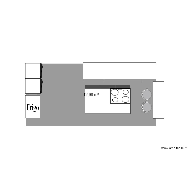 Cuisine LaTierce. Plan de 1 pièce et 13 m2