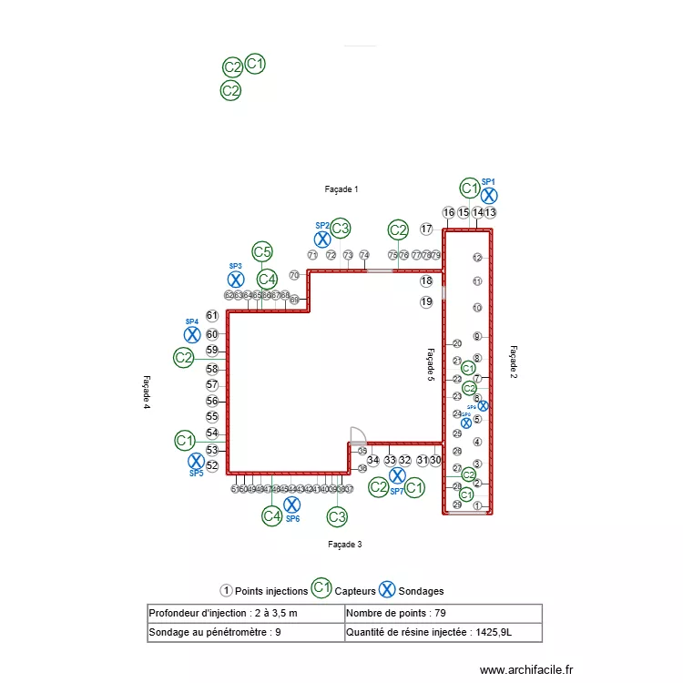 FERNANDEZ. Plan de 2  et 30 m²