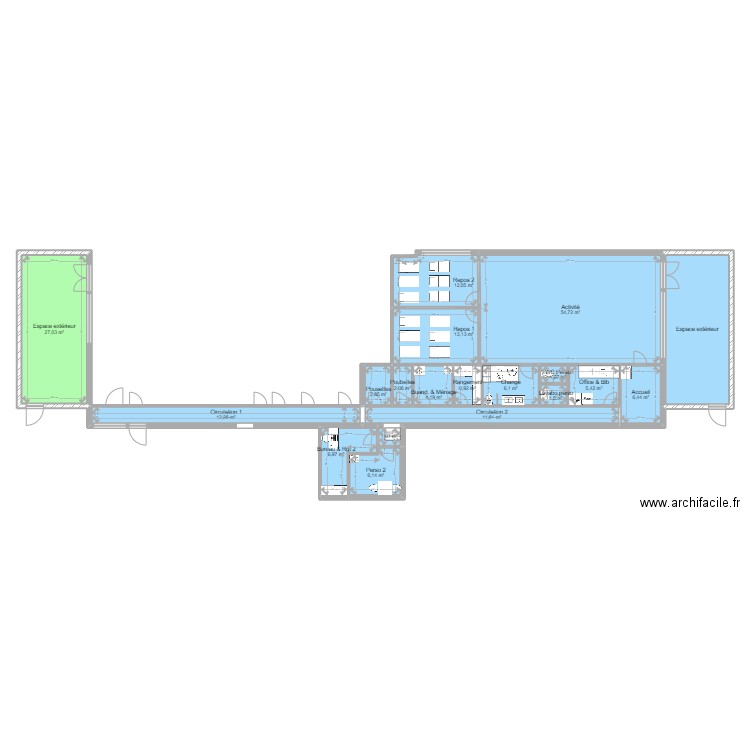 78 PLAISIR Freres Lumiere PROJET 2 V ArL 080522. Plan de 19 pièces et 204 m2