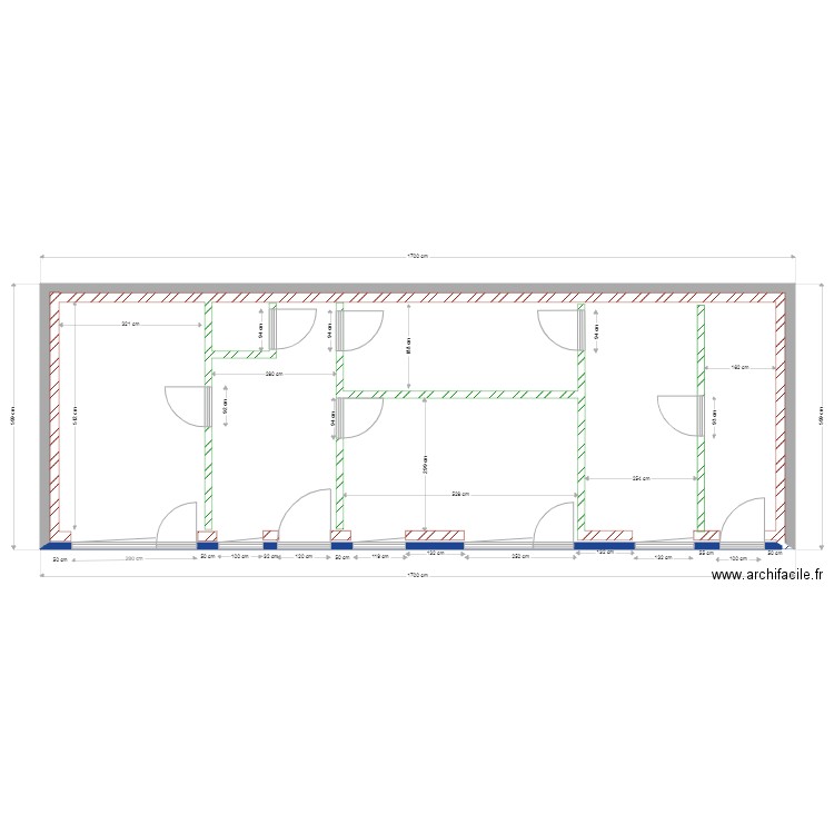 locronan sous sol modifié 5B. Plan de 1 pièce et 86 m2