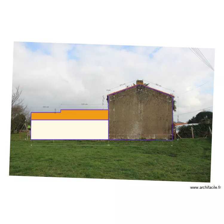 mano facade ouest. Plan de 