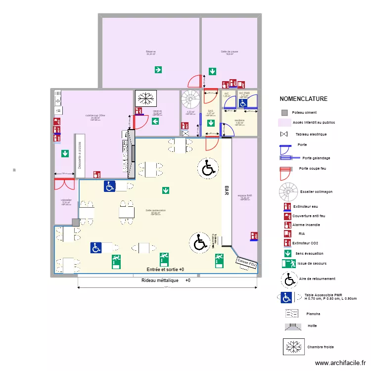 Brasserie Villetaneuse apr&egrave;s projet. Plan de 