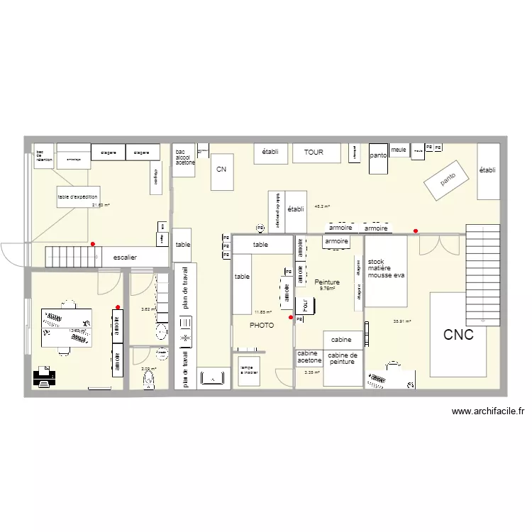 avec cnc plus cloison. Plan de 