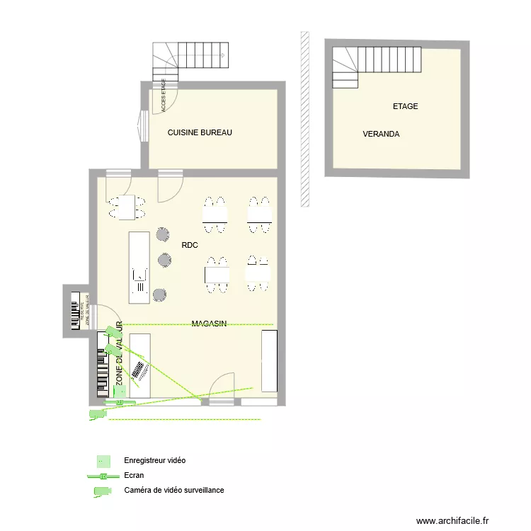 TABAC AU GALOPIN Vid&eacute;o Protection. Plan de 