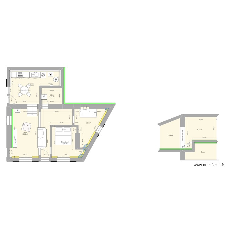 Boursay. Plan de 15 pièces et 125 m2