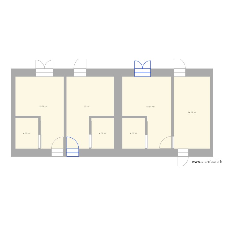 3 chambres en RDC. Plan de 0 pièce et 0 m2