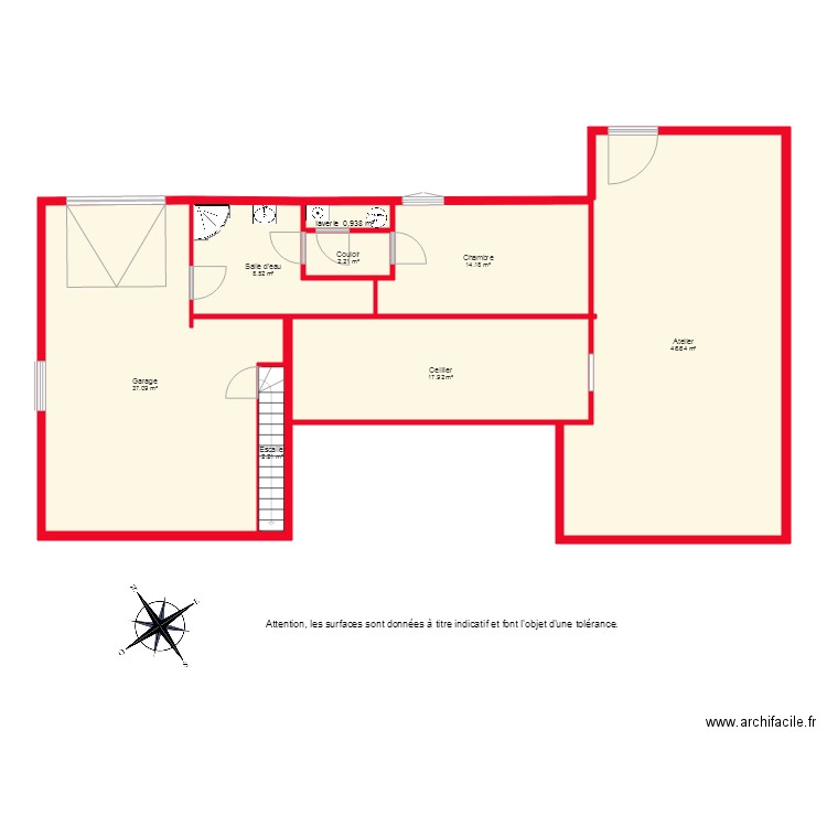 BI2148 PLAN SOUS SOL NON COTE. Plan de 0 pièce et 0 m2