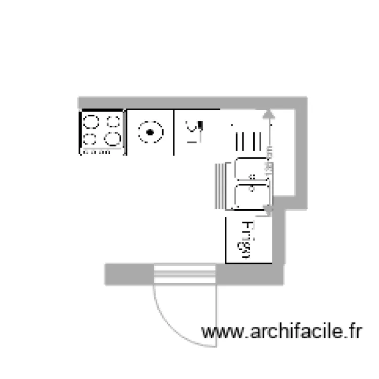 cuisine 2&egrave;me &eacute;tage. Plan de 